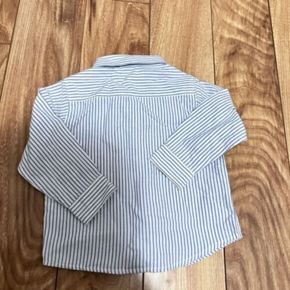 MNG Kids Baby Cotton Stripe Long Sleeve Shirt Size 12 - 18 Months Nautical White - Picture 2 of 4